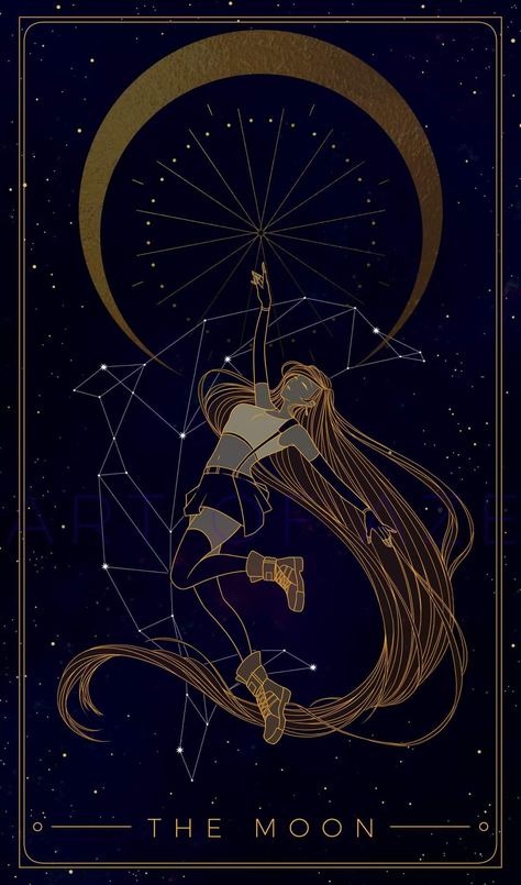 The Moon Tarot Card Wallpaper, How To Make Clouds, Final Fantasy Vii Cloud, Moon Tarot Card, The Moon Tarot Card, She's So Pretty, Cloud And Tifa, The Moon Tarot, Tifa Lockhart