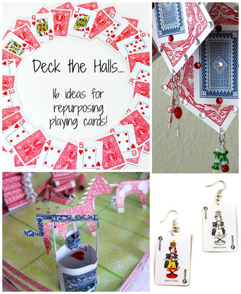 the ReFab Diaries: Repurpose: Deck the Halls ... and make gifts! Playing Card Crafts, Toys From Trash, Magic Ideas, Make Gifts, Magic Crafts, Upcycling Projects, Upcycle Repurpose, Card Party, Old Cards