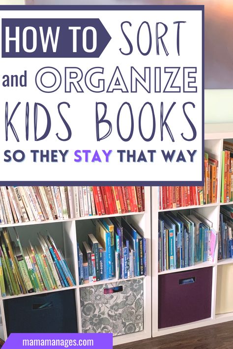 Organize Kids Books, Kids Bookshelf Organization, Kids Room Organization Diy, Organizing Kids Books, Ikea Book, Kindergarten Organization, Organize Kids, Ikea Bookshelves, Bookcase Organization