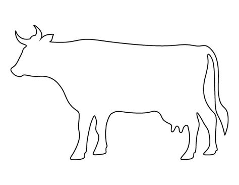 Cow pattern. Use the printable outline for crafts, creating stencils, scrapbooking, and more. Free PDF template to download and print at http://patternuniverse.com/download/cow-pattern/ Cow Template, Coloring Crafts, Animal Outline, Animal Cutouts, Animal Templates, Animal Stencil, Animal Patterns, Farm Theme, Scroll Saw Patterns