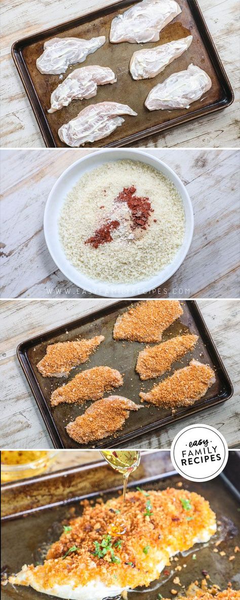 Just a few easy steps stand between you and this deliciously savory baked panko chicken Easy Chicken Breast Dinner, Easy Delicious Chicken Recipes, Baked Panko Chicken, Chicken Breast Dinner, Chicken With Honey, Panko Crusted Chicken, Adult Snacks, Panko Chicken, Honey Drizzle