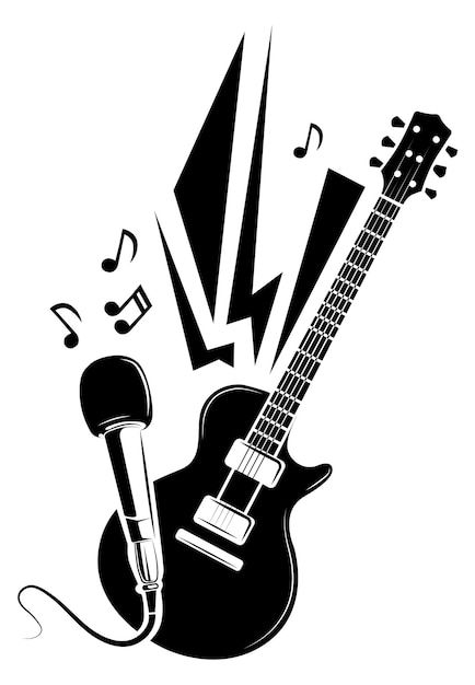 Guitar Silhouette, Guitar Icon, Guitar Clipart, Guitar Vector, Black Icon, Musica Rock, Rock Guitar, Abstract Logo, Concert Posters