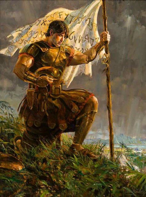 Captain Moroni Title Of Liberty, Captain Moroni, Lds Pictures, Lds Artwork, Book Of Mormon Stories, Mormon Art, Church Pictures, Lds Art, Lds Church