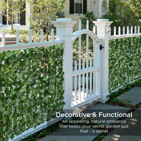 Best Choice Products 94x39in Artificial Faux Ivy Hedge Privacy Fence Screen for Outdoor Decor, Garden, Yard - Green - Walmart.com - Walmart.com Decorative Fence Panels, Garden Gate Design, Privacy Fence Screen, Artificial Hedges, Fence Screening, Garden Vines, Diy Fence, Building A Fence, Front Yard Fence