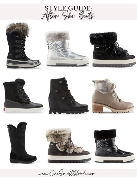 WHAT TO PACK FOR A SKI TRIP + APRÈS SKI ESSENTIALS – One Small Blonde | Dallas Fashion Blogger Ski Trip Boots, Ski Shoes For Women, Apres Ski Boots Women, Skiing Essentials, Skiing Boots, Ski Wardrobe, Ski Essentials, Ski Boots For Women, Ski Shoes