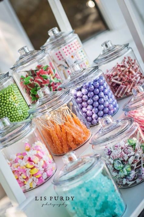 Candy Set Up Ideas, Unique Candy Bar Ideas, Candy Bar Cart Ideas, Candy Storage Ideas Organizing, Candy Bars Ideas For Parties, Candy Jar Ideas For Kitchen, Sweet Bar Ideas, Candy Bar Ideas For Parties, Candy Jars Ideas