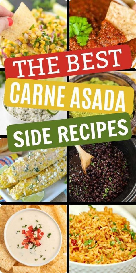 Sides For Fajitas, Side Dishes For Fajitas, Carne Asada Sides, Fajita Sides, Fajita Side Dishes, Easy Carne Asada, Beef Fajita Recipe, Spanish Rice Recipe Easy, Grilled Chicken Fajitas