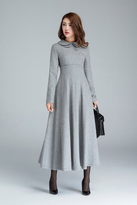 Grey wool dress