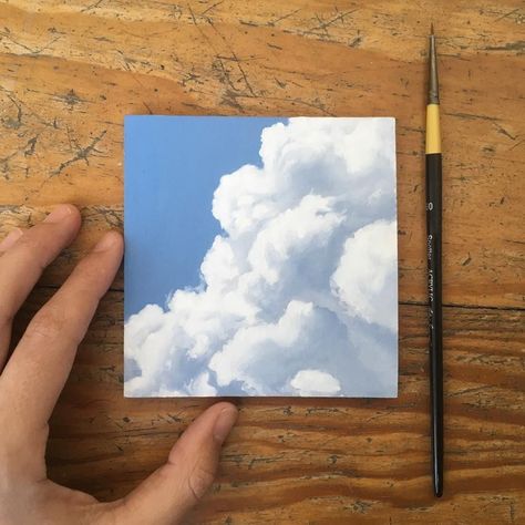 ☁️☁️☁️ 1 of 6 little clouds finished! Though, I may come back and touch it up later. #painting #oilpainting #clouds #skyscape #sky #cloudstagram #minipainting #instaart #instaartist #artistsoninstagram Art Mini Toile, A T, Small Canvas Paintings, Cute Canvas Paintings, Easy Canvas Painting, Small Canvas Art, Arte Inspo, Cloud Painting, Aesthetic Painting