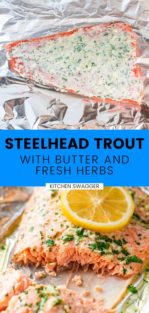 Rainbow Trout Recipes Baked Healthy, Steel Head Trout Recipes Baked, Grilled Trout Recipes In Foil, Brown Trout Recipes, Steelhead Trout Recipes, Grilled Steelhead Trout Recipe, Steel Head Trout Recipes, Steelhead Trout Recipe Baked, Lake Trout Recipes