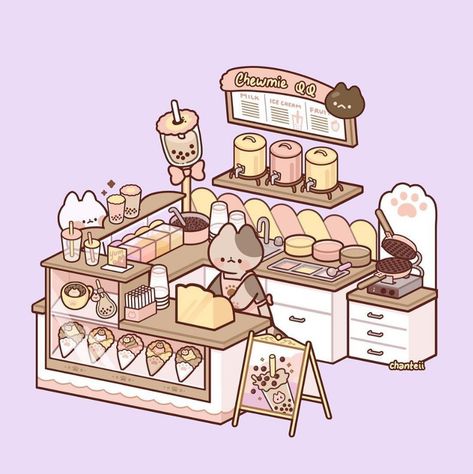 Bubble Tea Shop, Tea Shop, Bubble Tea, Milk Tea, Milk, Tea, Twitter, Art