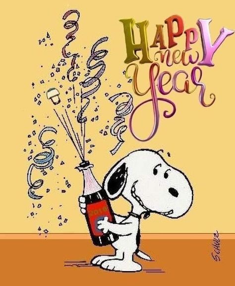 Snoopy New Years, Snoopy Happy New Year, Snoopy New Year, Snoopy Tattoo, Snoopy Valentine, New Year Quotes, Happy New Year Gif, New Year Gif, Snoopy Funny