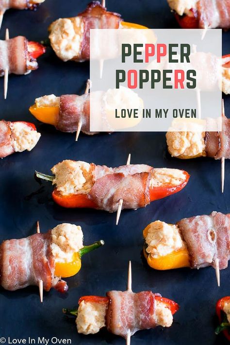 Peter Piper would definitely pick a peck of these pepper poppers! Wrapped in bacon and stuffed in cheese, they're the perfect appetizer or snack. via @loveinmyoven Pepper Poppers, Peter Piper, Dill Dip, Poppers Recipe, Wrapped In Bacon, Stuffed Mini Peppers, Low Carb Appetizers, Healthy Snack Options, Potato Fries