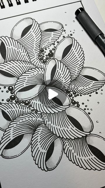 Zentangle Tiles Ideas, Tipple Zentangle, Zentangle Art Ideas Creative, Tangle Art Step By Step, Zen Doodle Patterns Tangle Art, Zentagle Drawing Ideas, Zentangle Patterns Ideas, Zentangle Patterns Step By Step, Zendoodle Patterns