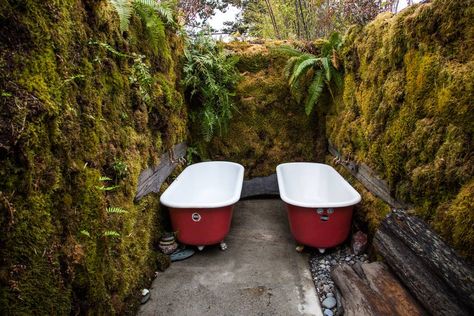 Hidden Bath, Cedar Sauna, Arcata California, Hidden Oasis, Soaking Tubs, Outdoor Baths, Outdoor Spa, California Coastal, Spa Experience