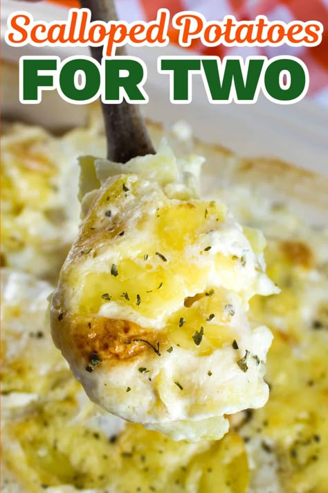 Cheesy Scalloped Potatoes For Two, Small Batch Of Scalloped Potatoes, Scalloped Potatoes And Ham For Two, Breakfast Scalloped Potatoes, Scalloped Potatoes For 4 People, Scallop Potatoes For Two, Potatoes For 2 Recipes For, Small Side Dishes Easy, Augratin Potatoes For 2