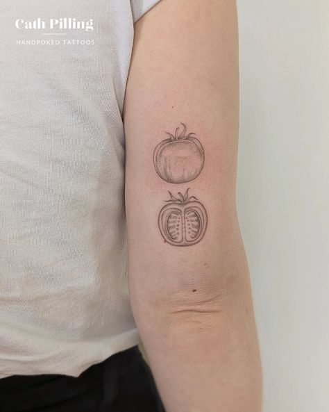 Cherry Tomato Tattoo, Tomato Tattoo, Cooking Tattoo, Stick N Poke, Realism Tattoo, Feminine Tattoos, Mailing List, Bristol, Dream Life