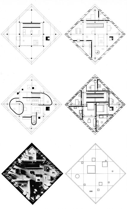 John Hejduk, House A, 1967 Skywalk Architecture, John Hejduk, Life In New York, Concept Diagram, Diagram Architecture, Model Drawing, An Architect, Architecture Presentation, Architecture Sketch