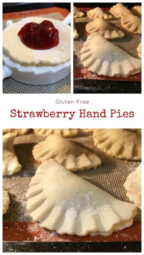 Gluten Free Hand Pies Crust Recipe, Gf Hand Pies, Pocket Recipes, Berry Pies, Strawberry Hand Pies, Strawberry Gluten Free, Cherry Hand Pies, Gluten Free Gifts, Hand Pie Recipes