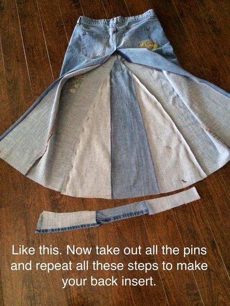 Upcycle Jeans Skirt, Diy Jean Skirt, Jeans Into Skirt, Diy Denim Skirt, Diy Old Jeans, How To Make Jeans, Sewing Area, Ropa Upcycling, Diy Pants