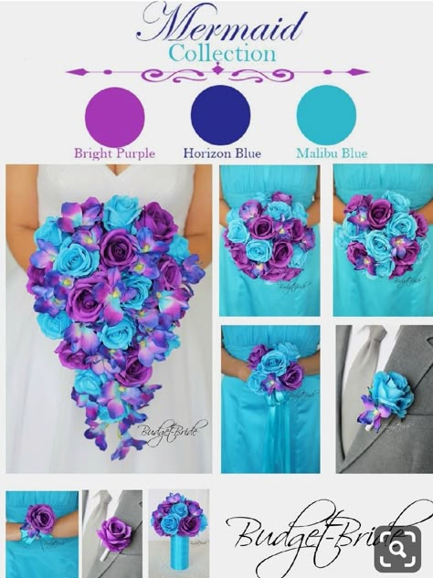 Purple Turquoise Wedding, Blue Purple Wedding, Bridal Wedding Flowers, Beach Wedding Decorations Reception, Wedding Colors Purple, Purple Wedding Theme, Purple Wedding Flowers, Teal Wedding, Turquoise Wedding