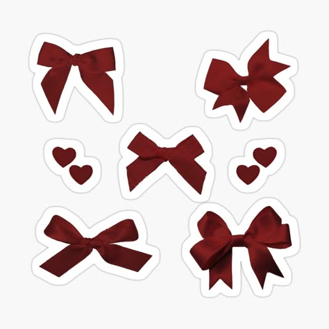 Get my art printed on awesome products. Support me at Redbubble #RBandME: https://www.redbubble.com/i/sticker/Cute-red-bow-bundle-pack-by-ElixerStudios/164434702.EJUG5?asc=u Red Printable Stickers, Red Stickers Aesthetic Printable, Bows Stickers, Altoids Wallet, Binder Decoration, Red Stickers, Bow Sticker, School Works, Name Tag Design