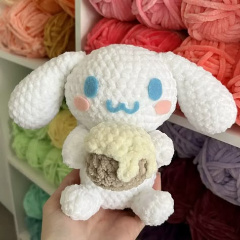 Cinnamoroll Free Crochet Pattern - Amigurumi - Wonder Crochet Cinnamonroll Sanrio Crochet Pattern, Crochet Cinnamon Roll Free Pattern, Cinnamoroll Amigurumi Free Pattern, Crochet Cinnamon Roll Sanrio Free Pattern, Cinamoroll Crochet Pattern Free, Crochet Cinnamon Roll Sanrio, Cinamoroll Crochet Pattern, Crochet Sanrio Characters, Cinnamoroll Crochet Pattern Free