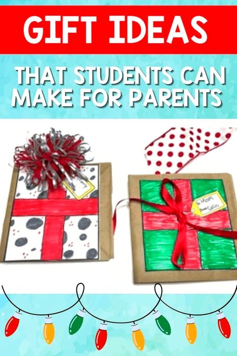 The holidays are here and it’s time to start thinking about simple gift ideas for parents that your students can make right there in the classroom. When I was in the classroom, I loved this time of the year because the parents genuinely love the hand-made gifts and Christmas crafts that their children make for them in school. They are always a hit! Here are the perfect gift ideas for your students to make for their parents! Classroom Parent Gifts, Gifts From Students To Parents, Easy Parent Gifts, Classroom Christmas Gifts, Christmas Presents For Parents, Parent Holiday Gifts, Simple Gift Ideas, Gift Ideas For Parents, School Christmas Gifts