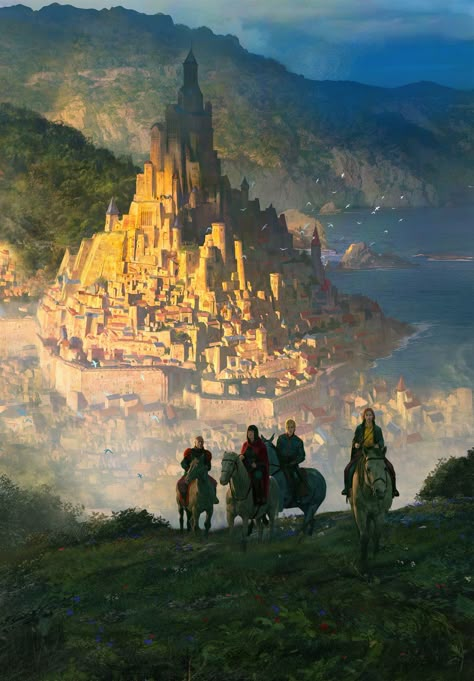 Art by Marc Simonetti #design Marc Simonetti, Art Watch, Hur Man Målar, Fantasy City, Fantasy Castle, Fantasy Setting, Fantasy Places, Fantasy Art Landscapes, Fantasy Concept Art