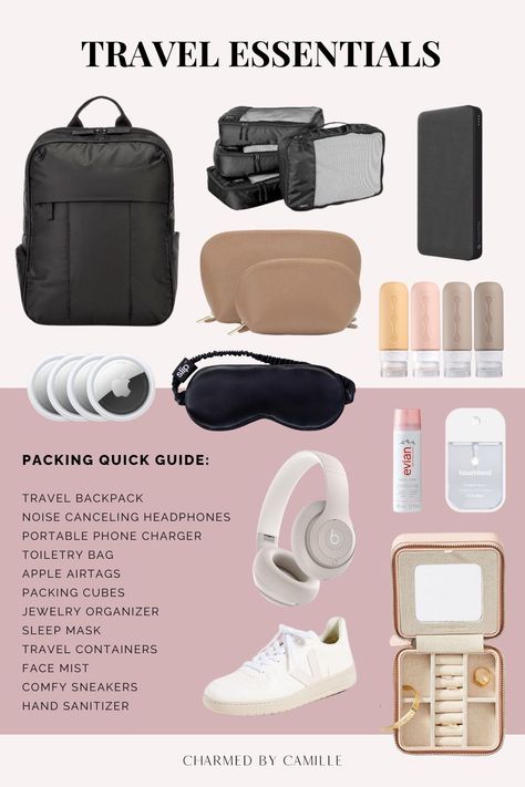 22 Travel Essentials for Women: The Ultimate Packing List https://www.theworldaccordingtome.org/travel-tips-and-advice/?22-travel-essentials-for-women-the-ultimate-packing-list #Vacation_Packing_Checklist #Trip_Essentials_Packing_Lists #Road_Trip_Kit #Vacation_Checklist Best Travel Items, Luggage Packing List, Travel Checklist Printable, Trip Essentials Packing Lists, Australia Holiday, Travel Packing Tips, Road Trip Kit, International Travel Essentials, Noise Canceling Headphones