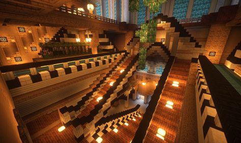 railing Minecraft Railing Ideas, Nether Hub Design Minecraft, Minecraft Underground Base Ideas, Minecraft Stairs, Minecraft Staircase, Minecraft Park, Minecraft Space, Minecraft Decoration Ideas, Interior Design Minecraft