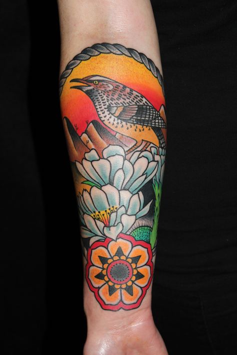 https://flic.kr/p/APsNQH | arizona cactus wren tattoo myke chambers | Tattoo by Myke Chambers Seven Swords Tattoo Company Cactus Wren Tattoo, Terrarium Tattoo, Wren Tattoo, Ceramic Vase Centerpiece, Swords Tattoo, Western Tattoo, Farmhouse Vases, Cactus Wren, Arizona Cactus