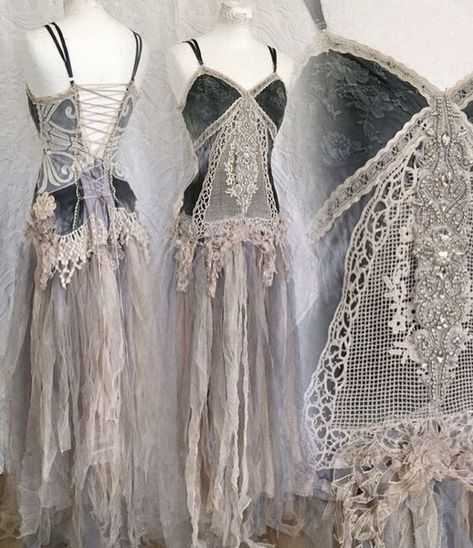 Fairycore Dresses, Grunge Fairycore, Fairy Clothes, Dress Silver, Mode Boho, Dress Crochet, Fairytale Dress, And Dresses, Fantasy Fashion