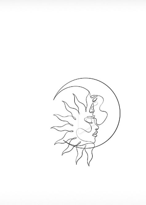 Sun And Moon Tattoo With Shading, Sunlight Of The Spirit Tattoo, Big 3 Zodiac Tattoo Ideas, Mind And Soul Tattoos, Impossible Love Tattoo, Moon And Sun Back Tattoo, Sun And Moon Line Tattoo, Protect Your Peace Tattoo, Tattoo Sol E Lua