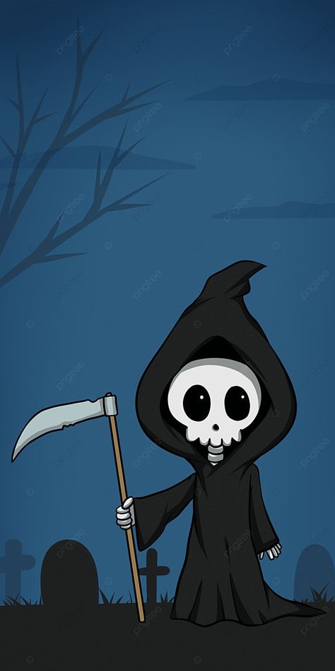 Grim Reaper Wallpaper, Cartoon Grim Reaper, Cute Phone Wallpaper, Halloween Grim Reaper, Grim Reaper Halloween, Wallpaper Powerpoint, Minions Wallpaper, Halloween Cartoon, 2160x3840 Wallpaper