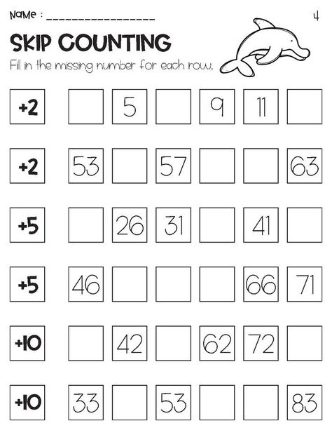 Skip Counting by 2, 5 and 10 Worksheets Ocean Theme Skip Counting By 5, Skip Counting By 5's, Skip Counting Activities, Math Worksheets For Kids, Skip Counting Worksheets, Counting By 2, Skip Counting By 2, Counting By 2's, Counting By 5's