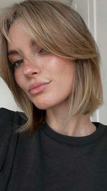 Neck Length Hair, Balayage Blonde, Hair Inspiration Short, Fresh Hair, Haircuts Straight Hair, Penteado Cabelo Curto, Short Hair Haircuts, Short Blonde Hair, Hair Transformation