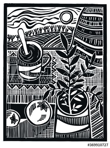 Still life linocut. Print texture. Modern still life. #AD , #linocut, #life, #Print, #Modern, #texture Modern Still Life, Lino Printing, Modern Texture, Linocut Printmaking, Print Texture, Printed Backgrounds, Design Research, Mexican Folk Art, Lino Print