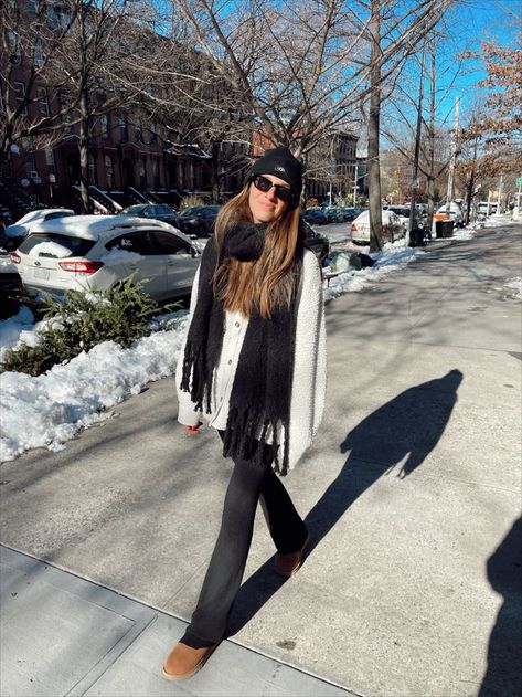 Layers are essential for these NYC winters! Ugg Beanie, Sherpa Shacket, Mini Uggs, Ugg Mini, Daily Fashion Inspiration, Flared Pants, Winter Essentials, Flare Pants, Daily Fashion