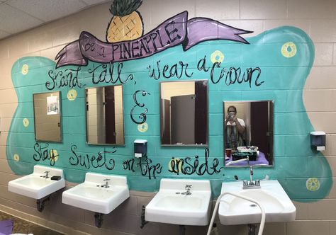 School Bathroom Ideas, Church Bathroom, School Restroom, Dance Studio Design, Classroom Boards, School Improvement, School Bathroom, Award Ideas, School Wall Art