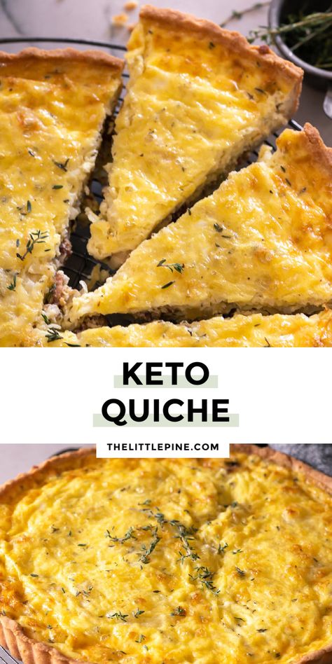 Light and fluffy like a quiche should be, bacon and mozzarella make it satisfying. This keto quiche is the PERFECT breakfast! #ketoquiche #lowcarbketoquiche Low Carb Quiche, Keto Quiche, Quiche Lorraine Recipe, Low Carb Cheesecake Recipe, Keto Breakfasts, Breakfast Casseroles, Eating Better, Egg Dishes, Low Carb Low Sugar