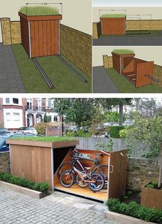 Using $20, Create These Beautiful "Curtain Rods" For Your Home Outdoor Bike Storage, Furniture Shops, Cheap Garden, Outdoor Biking, Bicycle Storage, King's Lynn, Bike Shed, 15 Diy, Bike Storage