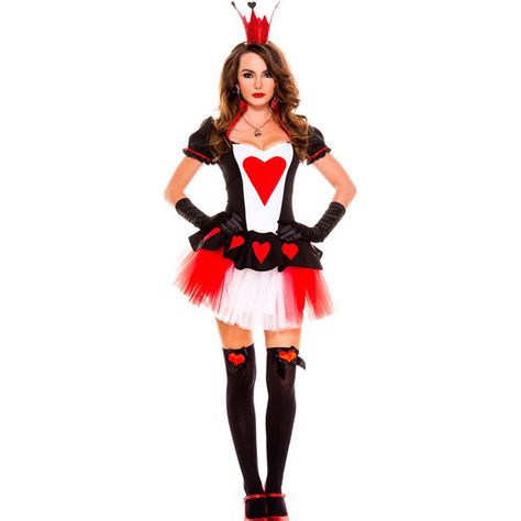 Black Red Playing Card Queen Costume (115 BRL) ❤ liked on Polyvore featuring costumes, playing card costume, queen hearts costume, red queen costume, red halloween costumes and queen halloween costume Red Queen Costume, Saloon Girl Costumes, Queen Of Hearts Halloween, Saloon Girls, Queen Of Hearts Costume, Heart Costume, Tulle Skirt Dress, Black Halloween Dress, Princess Cosplay