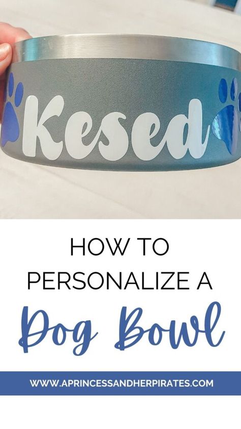 Add a little personalization and decor to your dog’s food bowl with this easy DIY project. Creating a personalized dog food bowl is a great project for a vinyl crafting beginner! Dog Bowls Diy, Personalized Dog Bowls, Diy Dog Food, Dog Food Bowls, Dog Bowl, Food Bowl, Vinyl Crafts, Vinyl Projects, Personalized Dog