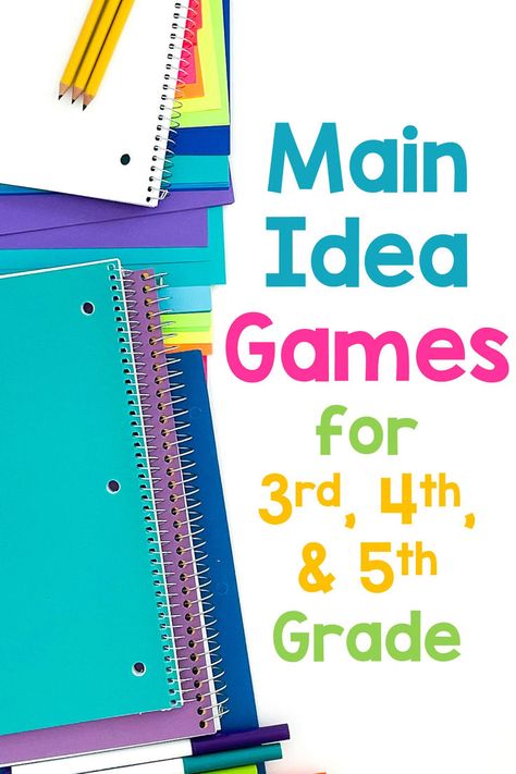 Check out these main idea games if you teach 3rd, 4th, or 5th grade! Main Idea Games, Main Idea And Details, Reading Games, Main Idea, Elementary Reading, English Language Arts, 5th Grades, Third Grade, 4th Grade