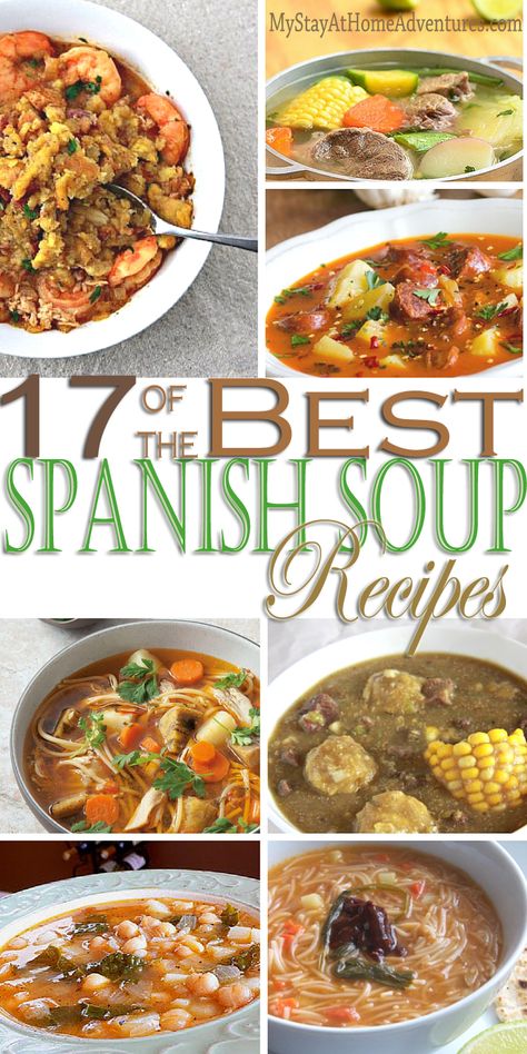 Spanish Soup Recipes, Spanish Soups, Spanish Soup, Seafood Soup, Recipe Roundup, Easy Soups, Easy Soup Recipes, Homemade Soup, Beef Stew