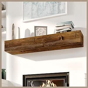 Fireplace Wood Mantle, Wood Mantles, Fireplace Mantle Shelf, Floating Fireplace Mantel, Wood Mantle Fireplace, Mantle Art, Floating Fireplace, Fireplace Wood, Fireplace Mantel Shelf