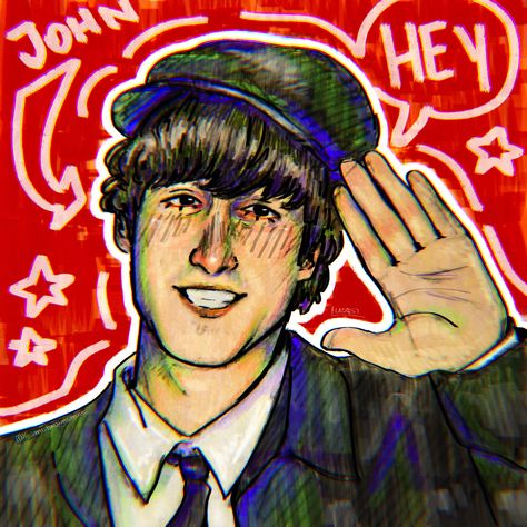 John Lennon Fanart, The Beatles Cartoon, The Beatles Art, Beatles Fan Art, Paul Mccartney Ringo Starr, Beatles Cartoon, Beatles Ringo, Beatles Art, Beatles Fans