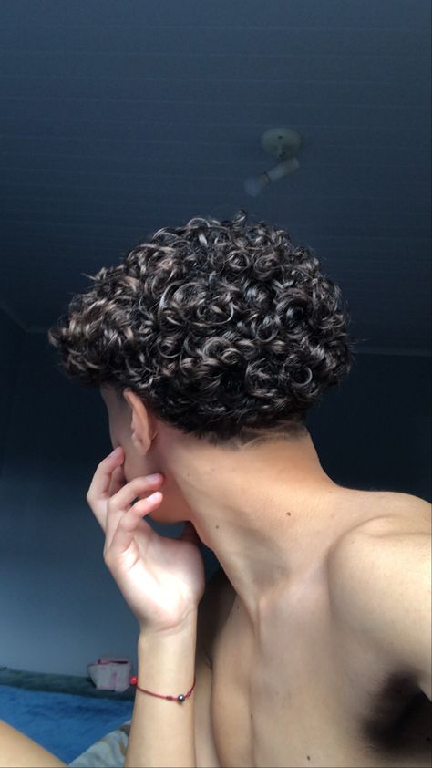 Curly Teen Boy Hair Styles, Tall Curly Hair Boy, Taper Waves Haircut, Tight Perm Men, Light Skin Men With Curly Hair, Brown Curly Hair Men, Trendy Men’s Haircuts Curly, Perms Men, Mid Taper Curly Hair