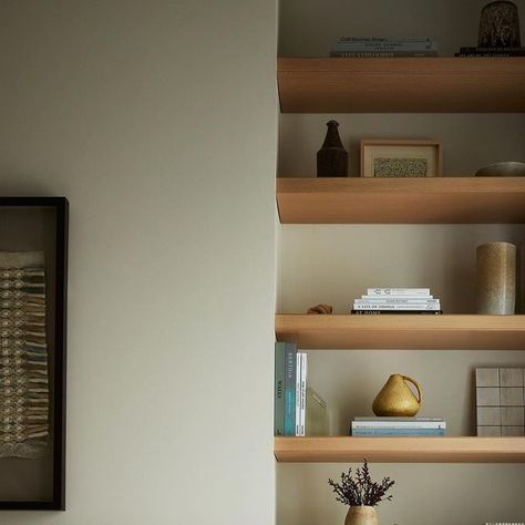 J. PATRYCE DESIGN | Joan Enger on Instagram: "We filled recesses from the old chimney bump out with custom oak shelving to allow for a flush wall to wall upholstered headboard. We love solving design dilemmas with thoughtful millwork. #jpatrycedesign #historic #brownstone #custom #millwork #interiors #interiordesign #palette #texture #light #chic #cornerspot #vintage #italianchair #pedestal #primarybedroom #designsolutions @timlenzphoto" Old Chimney, Oak Shelving, Bump Out, Custom Millwork, Oak Shelves, Boys Rooms, Upholstered Headboard, Hill Country, Design Solutions